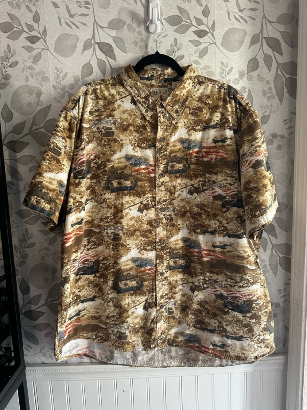 RedHead Men's Short-Sleeve Military shirt, 100% Cotton, sz 2x